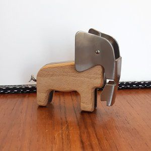 Kikkerland Wood/Metal Elephant Bottle Opener/Corkscrew